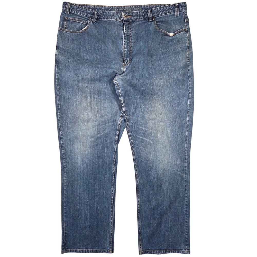 Duluth Trading Co Flex Weekender Jeans Mens 44x34 Blue Medium Wash Straight Leg